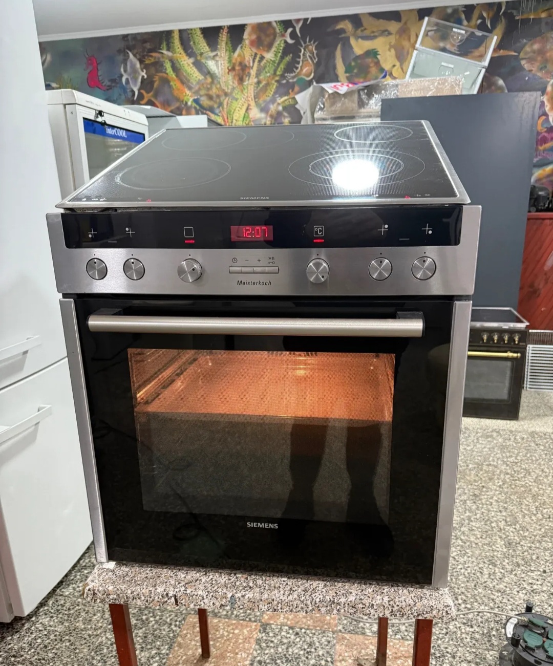 "SIEMENS", GERMANY, polovan ugradni set, Rerna + Ploča , 300stepeni, Inox, prevoz ukljucen u cenu